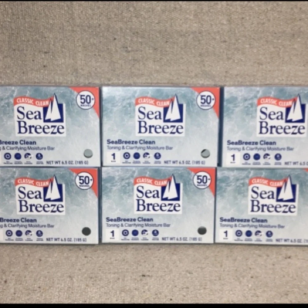 6 Pack Sea Breeze Classic Clean Clarifying Moisture Bar Soap 6.5oz Each